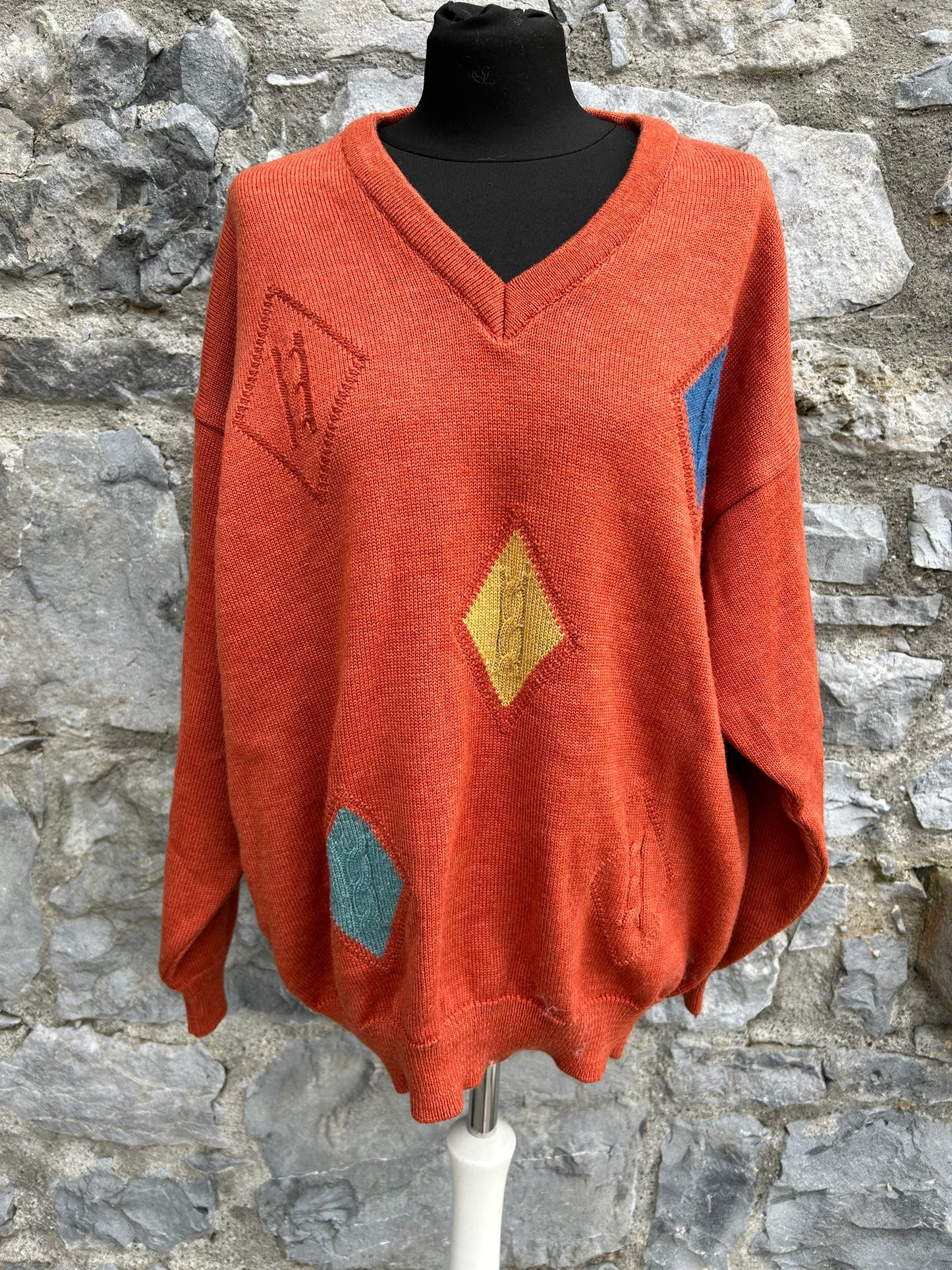 90s diamonds rusty jumper Large