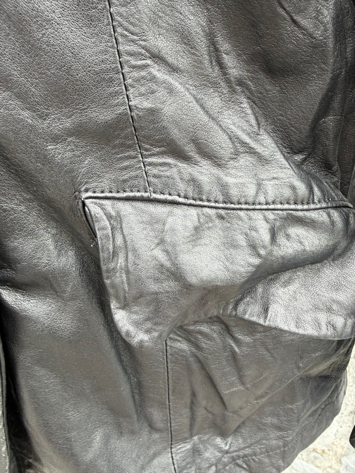 90s black leather jacket uk 8