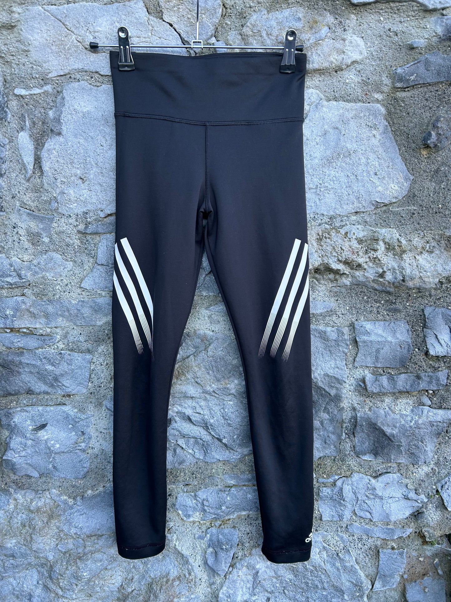 Black Techfit 3-Stripes Leggings  9-10y (134-140cm)