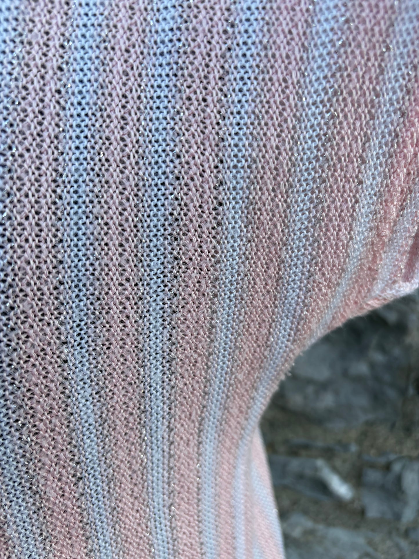 80s pink stripy knitted top uk 10