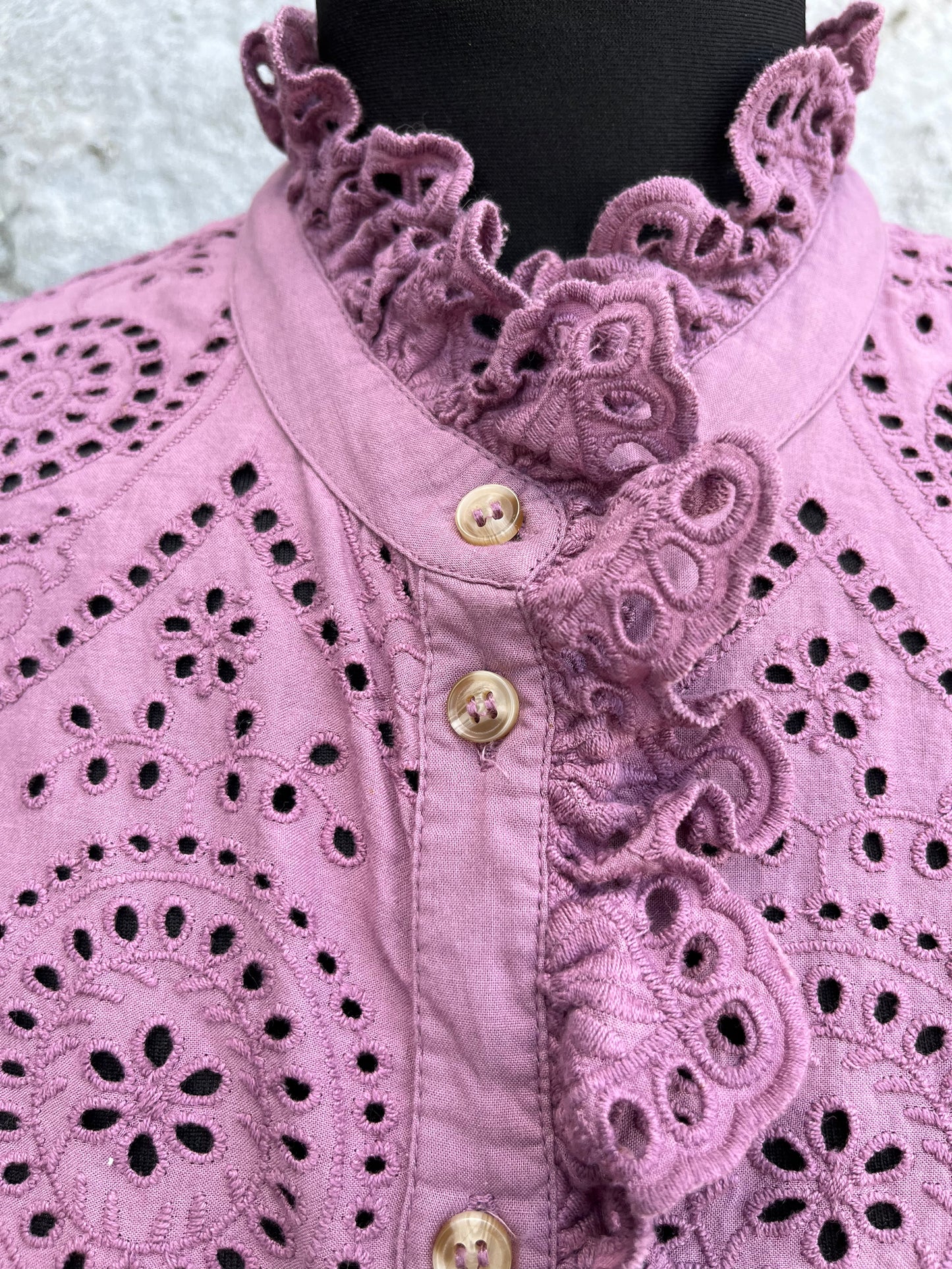 Purple broderie blouse uk 8-10