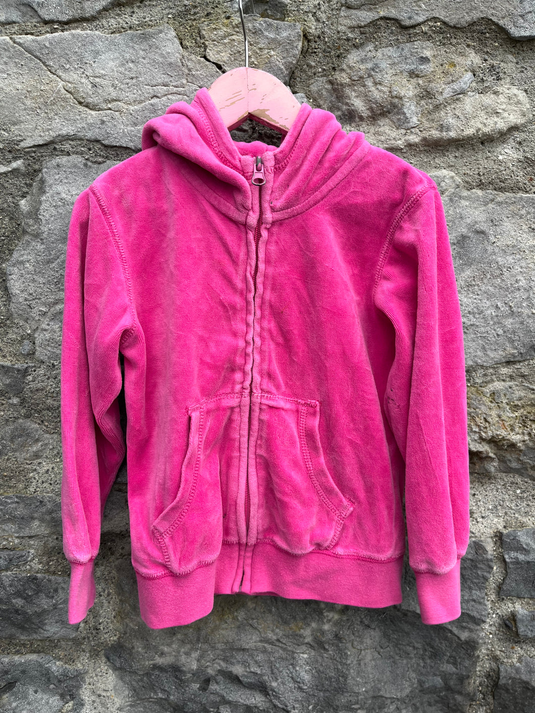 Pink velour hoodie   3-4y (98-104cm)