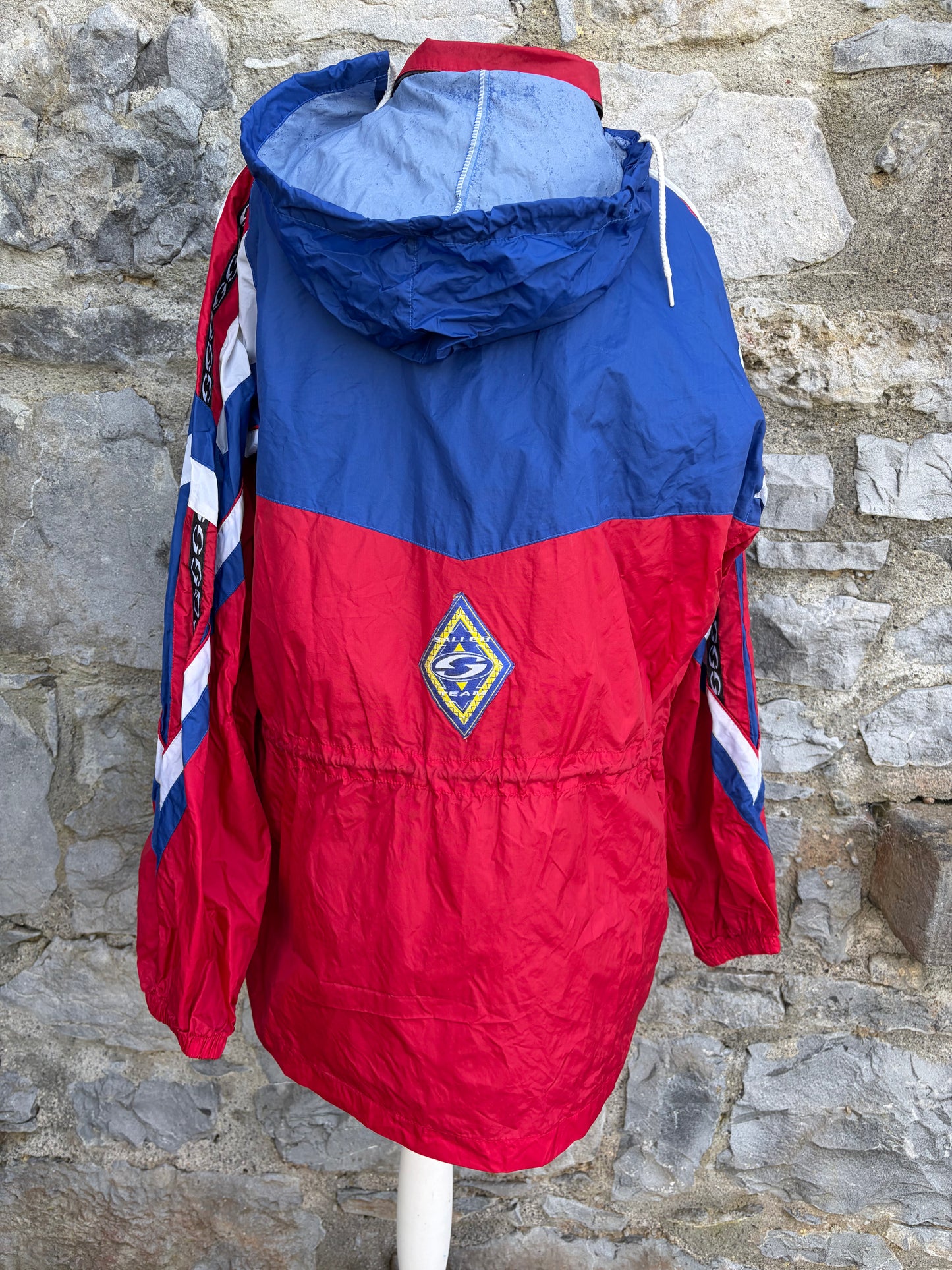 80s Red&blue windbreaker jacket Large