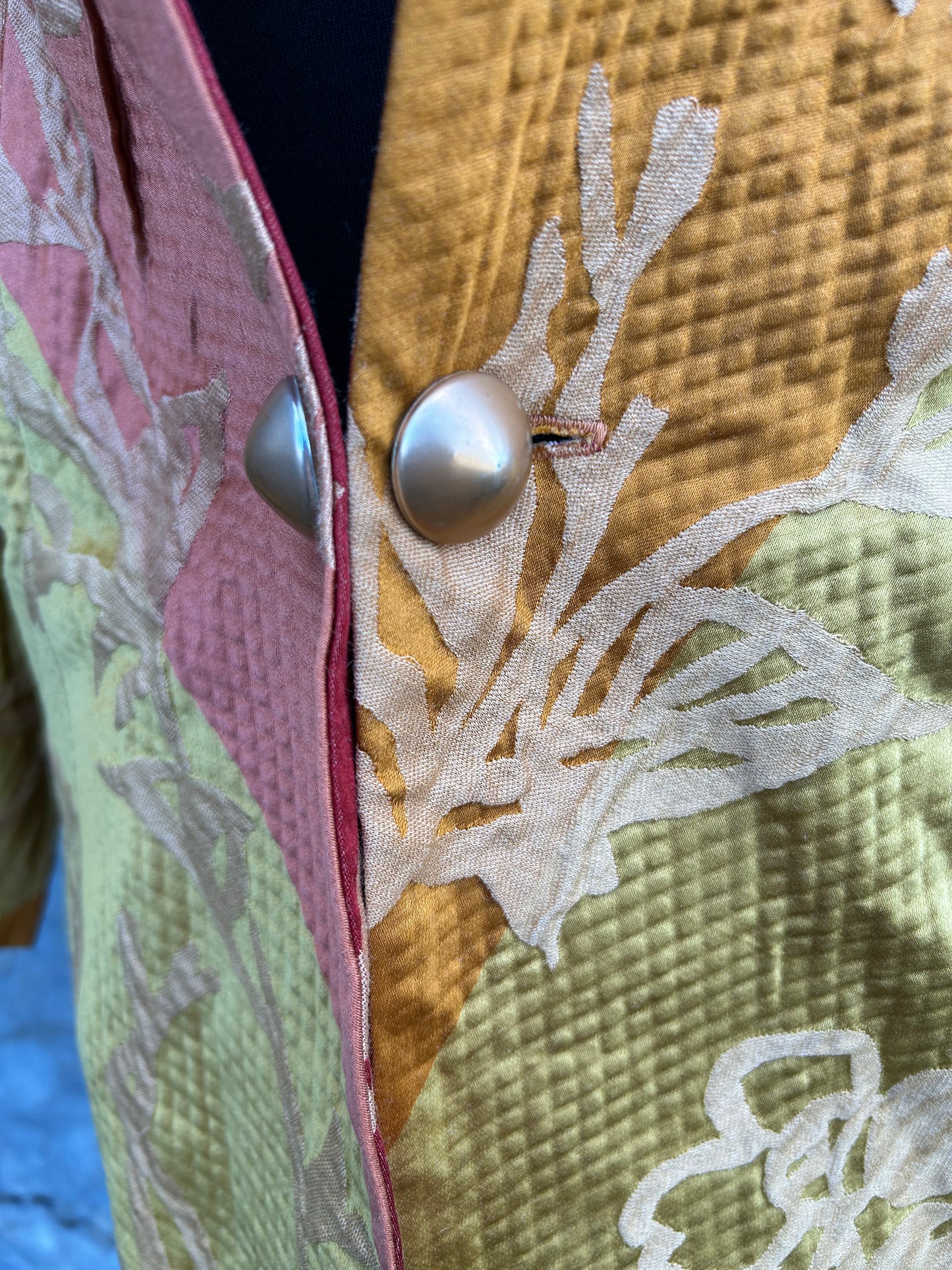 90s Red&orange floral jacket uk 12-14