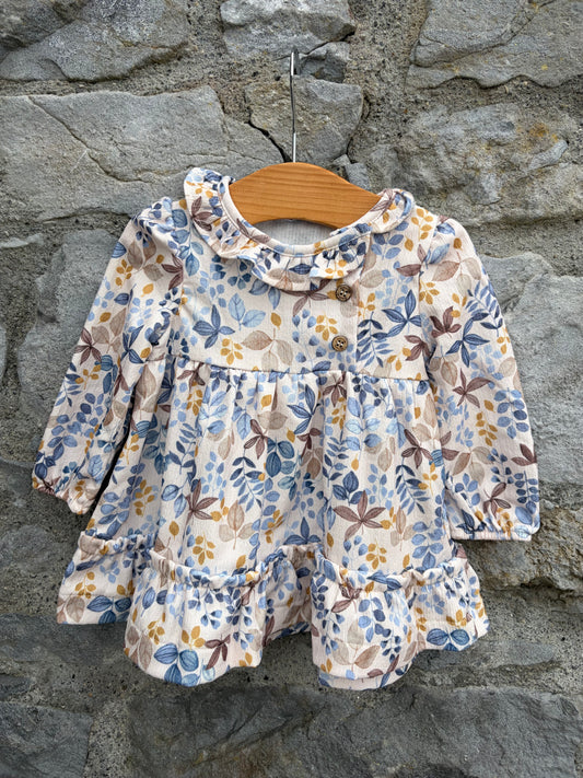 Blue&brown dress  3-6m (62-68cm)