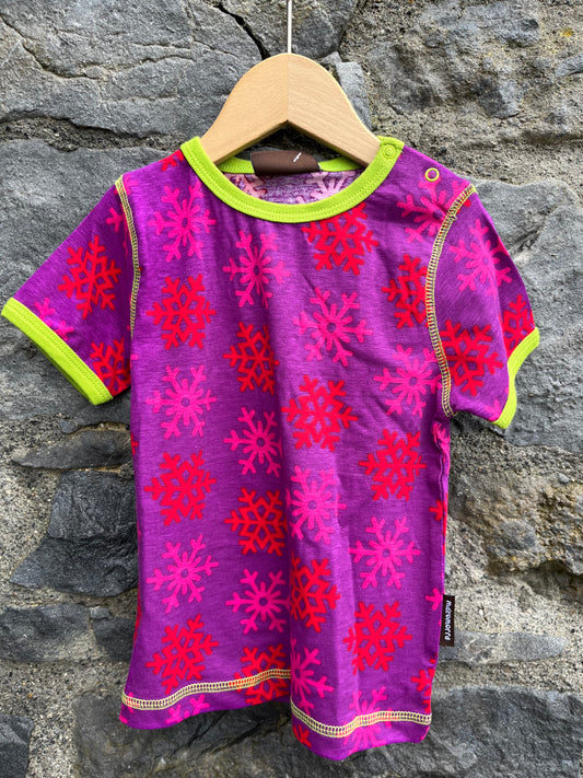 Pink snowflakes t-shirt  9-12m (74-80cm)