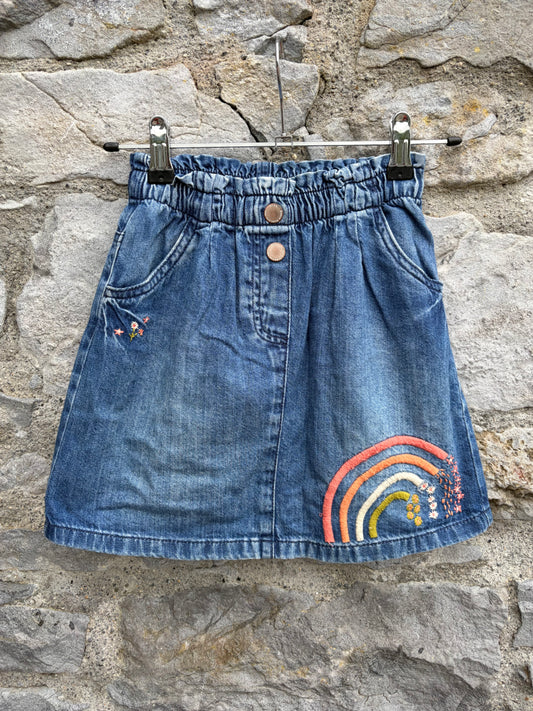Rainbow denim skirt  6-7y (116-122cm)