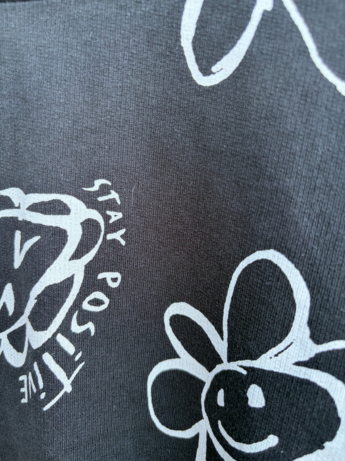 Stay Positive flowers cropped T-shirt  8y (128cm)