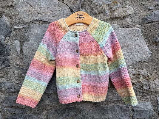 Rainbow stripy cardigan 2-3y (92-98cm)