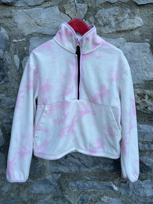 Pink tie-dye cropped fleece 9-10y (134-140cm)