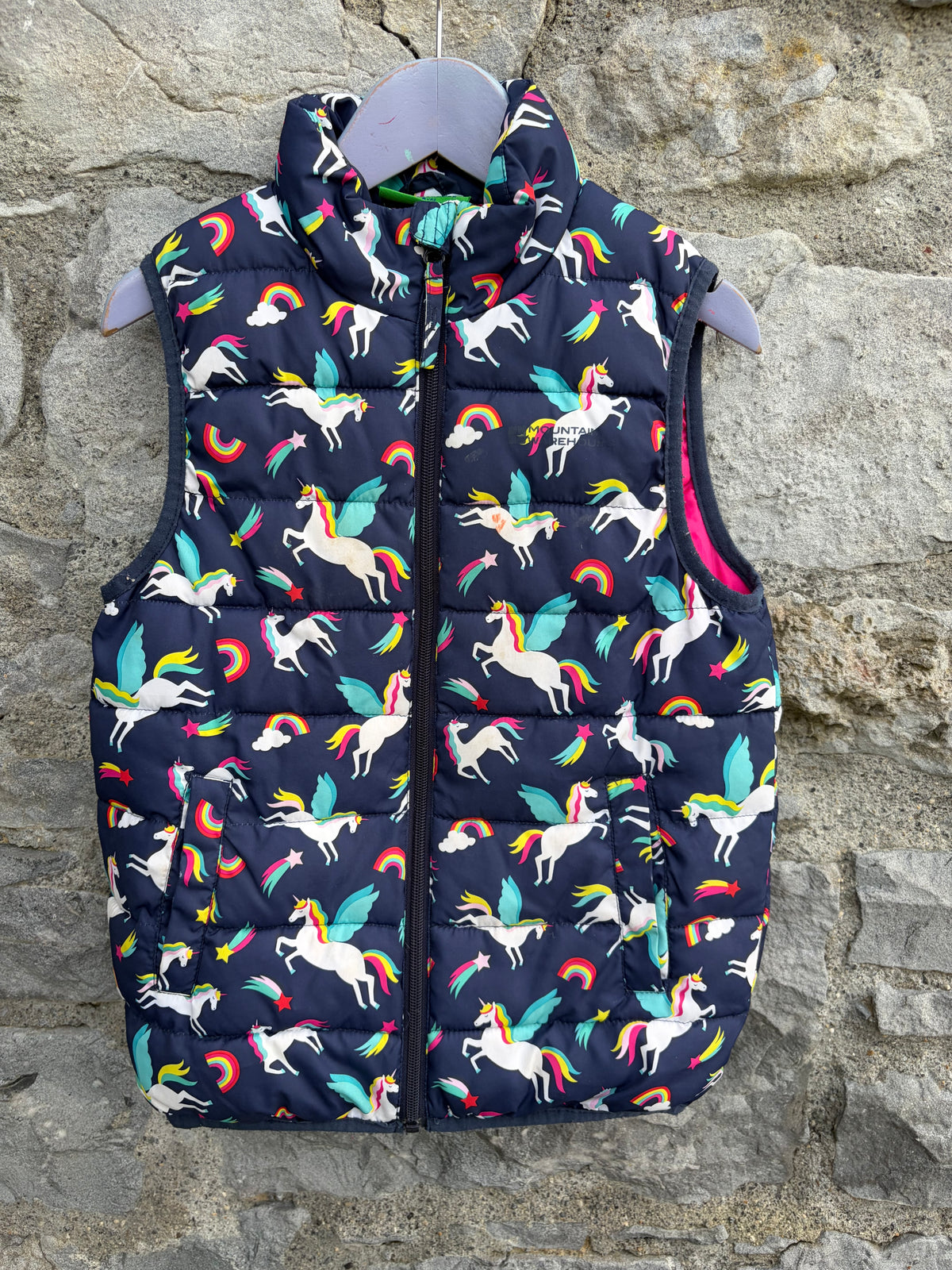 Flying unicorns navy gilet  7-8y (122-128cm)
