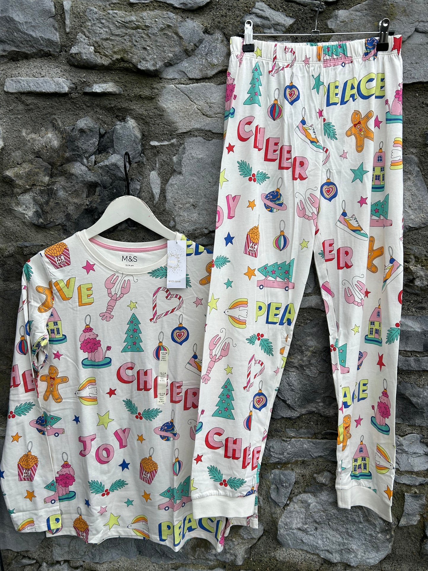 Cheer&joy christmas ivory pj  13-14y (158-164cm)