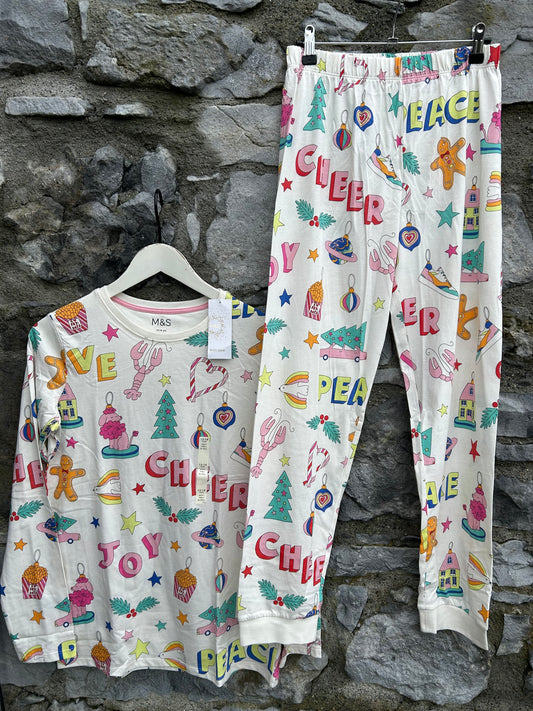 Cheer&joy christmas ivory pj  13-14y (158-164cm)