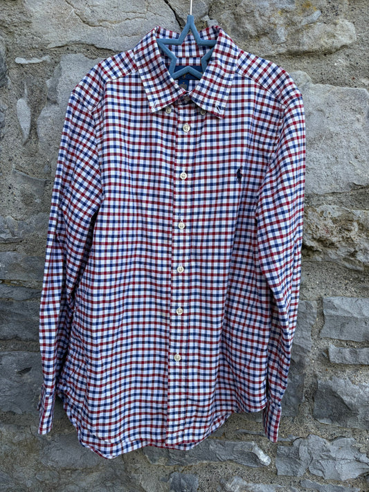 RL Maroon&navy check shirt  12y (152cm)