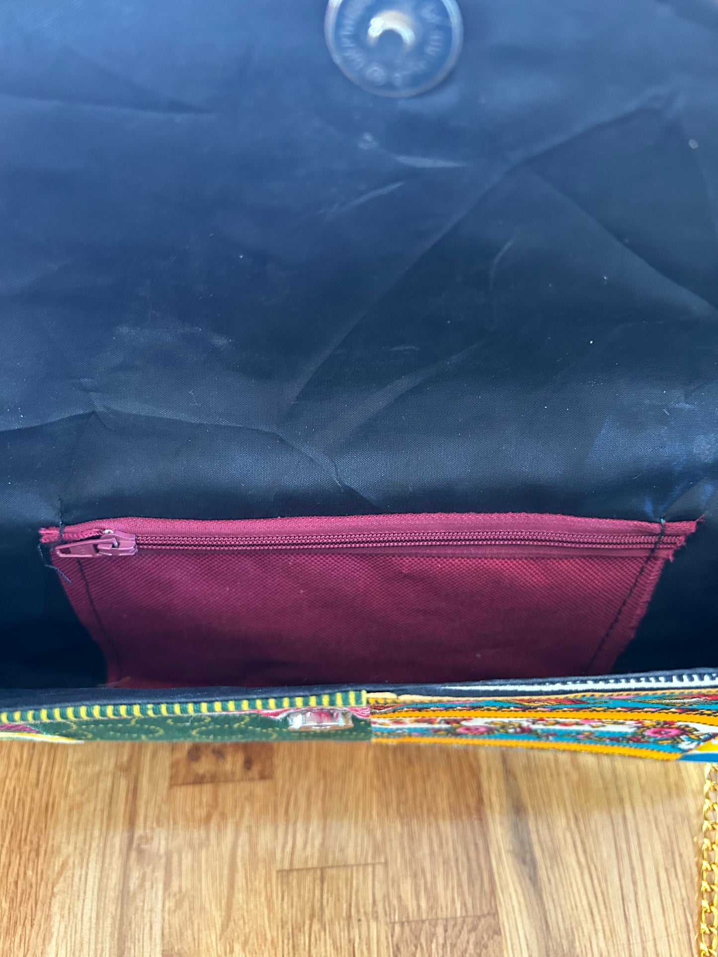 Colourful patchwork shoulder bag