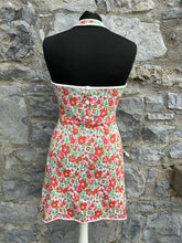 Load image into Gallery viewer, Red floral halter dress uk 6-8
