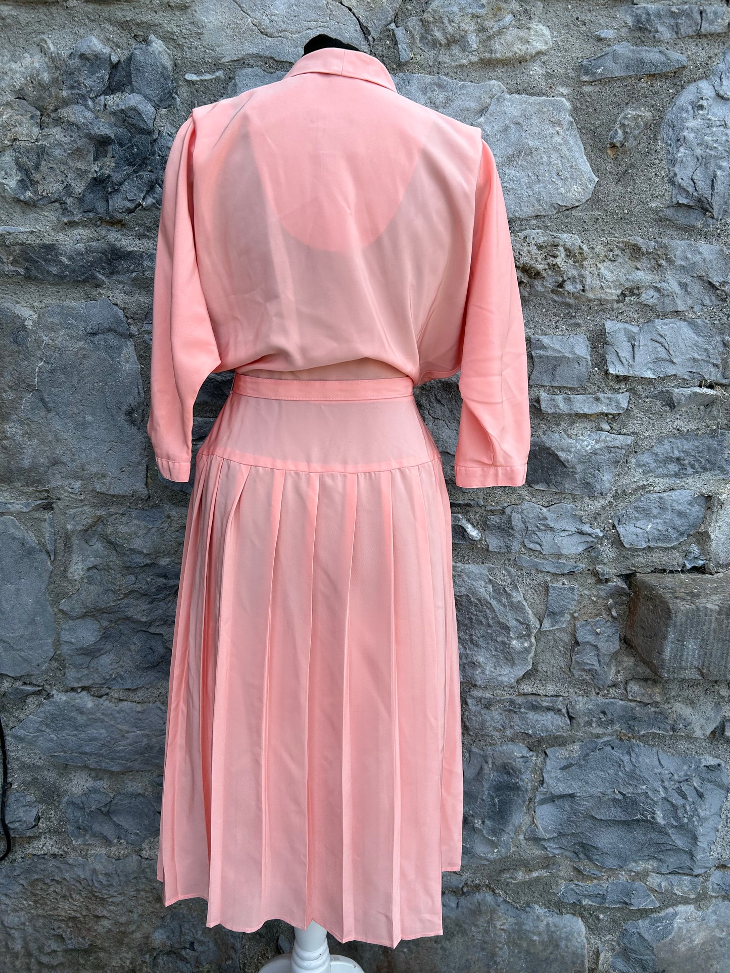 80s peach wrap dress uk 8