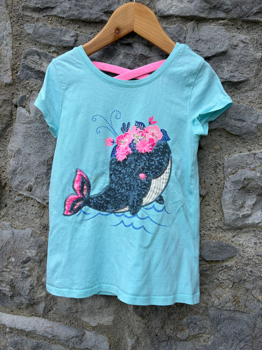Sequin whale top 5-6y (110-116cm)