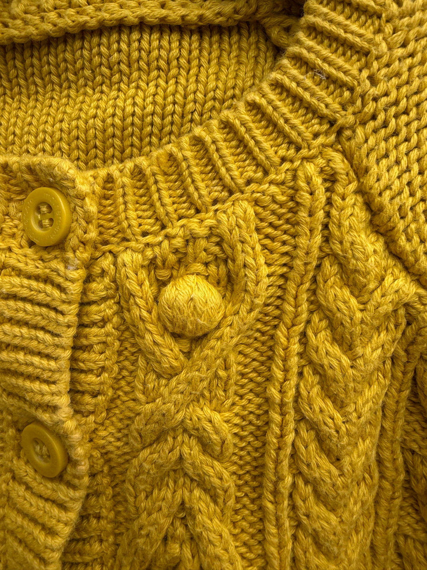 Mustard cable-knit cardigan 3-6m (62-68cm)