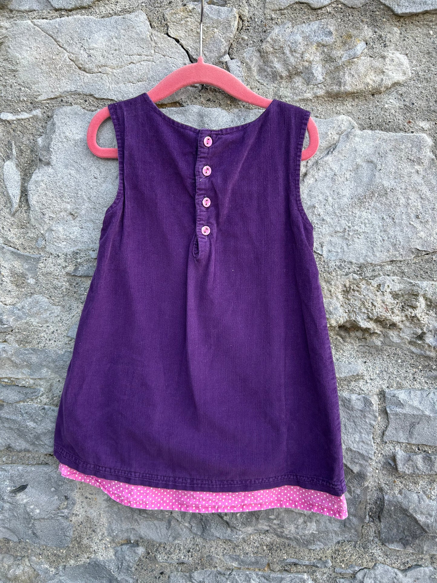 Woodland purple pinafore  4-5y (104-110cm)