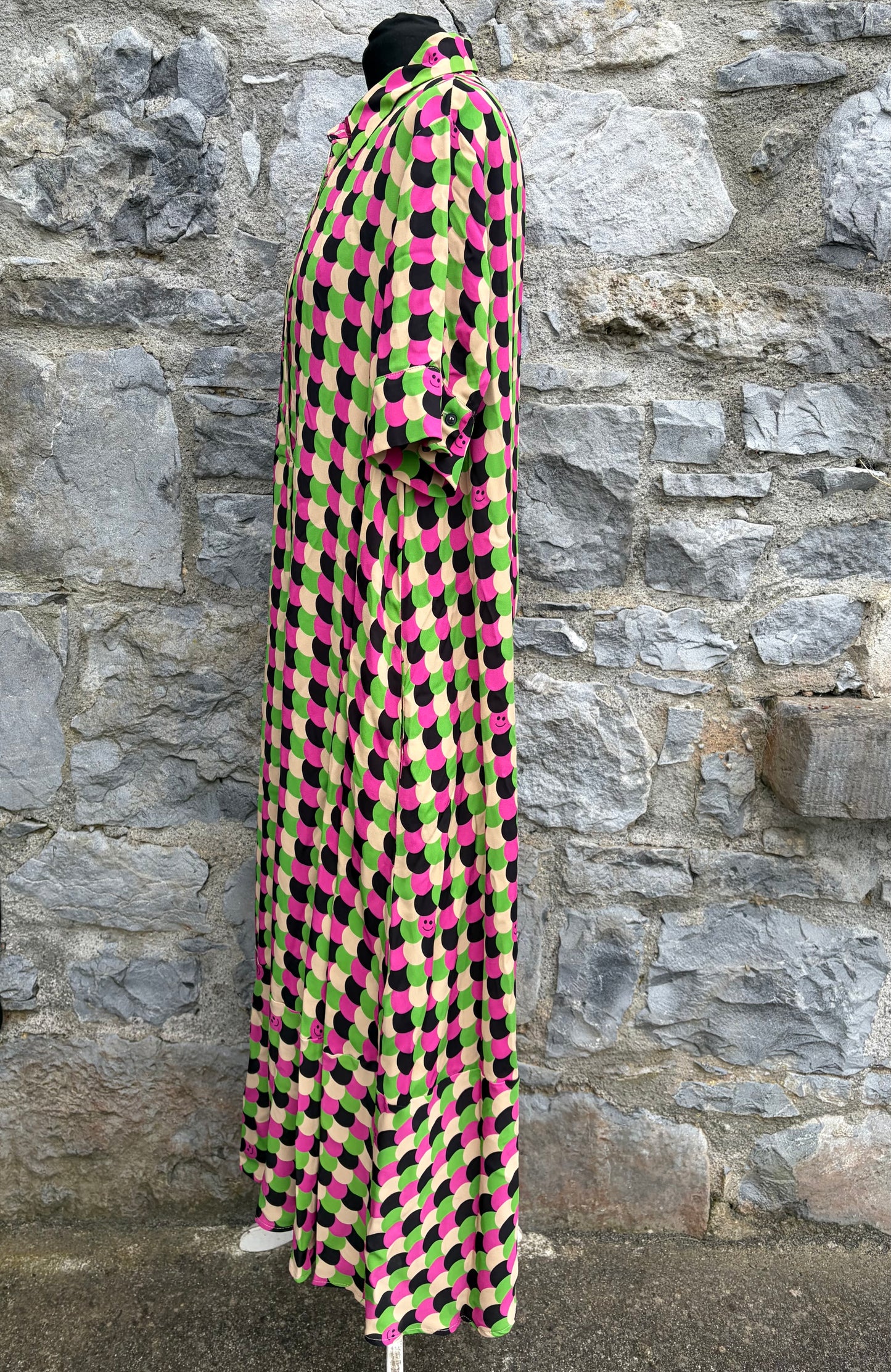 Multicoloured polka dot shirt dress uk 14