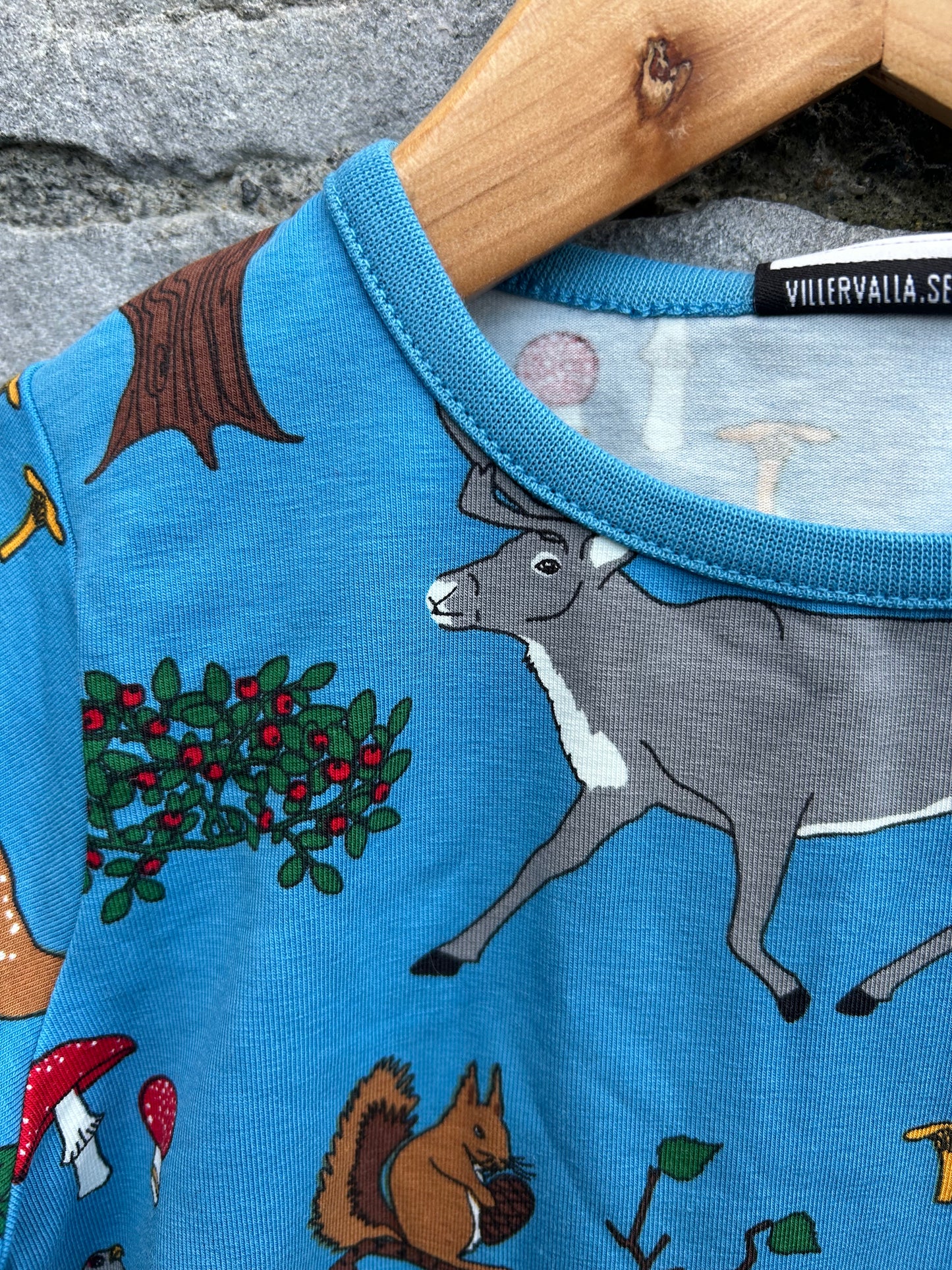 Forest Print blue top  2y (92cm)