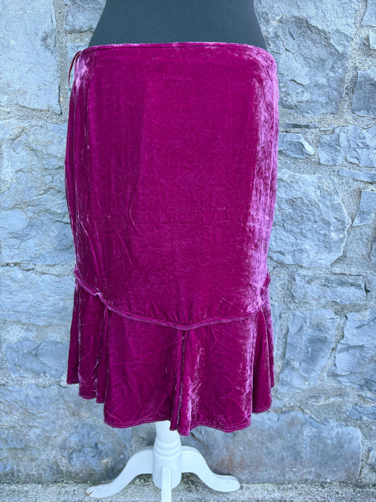 Y2K magenta velvet skirt uk 12