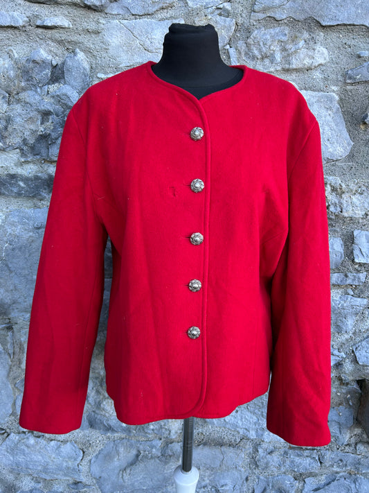 80s red woolly jacket uk 16