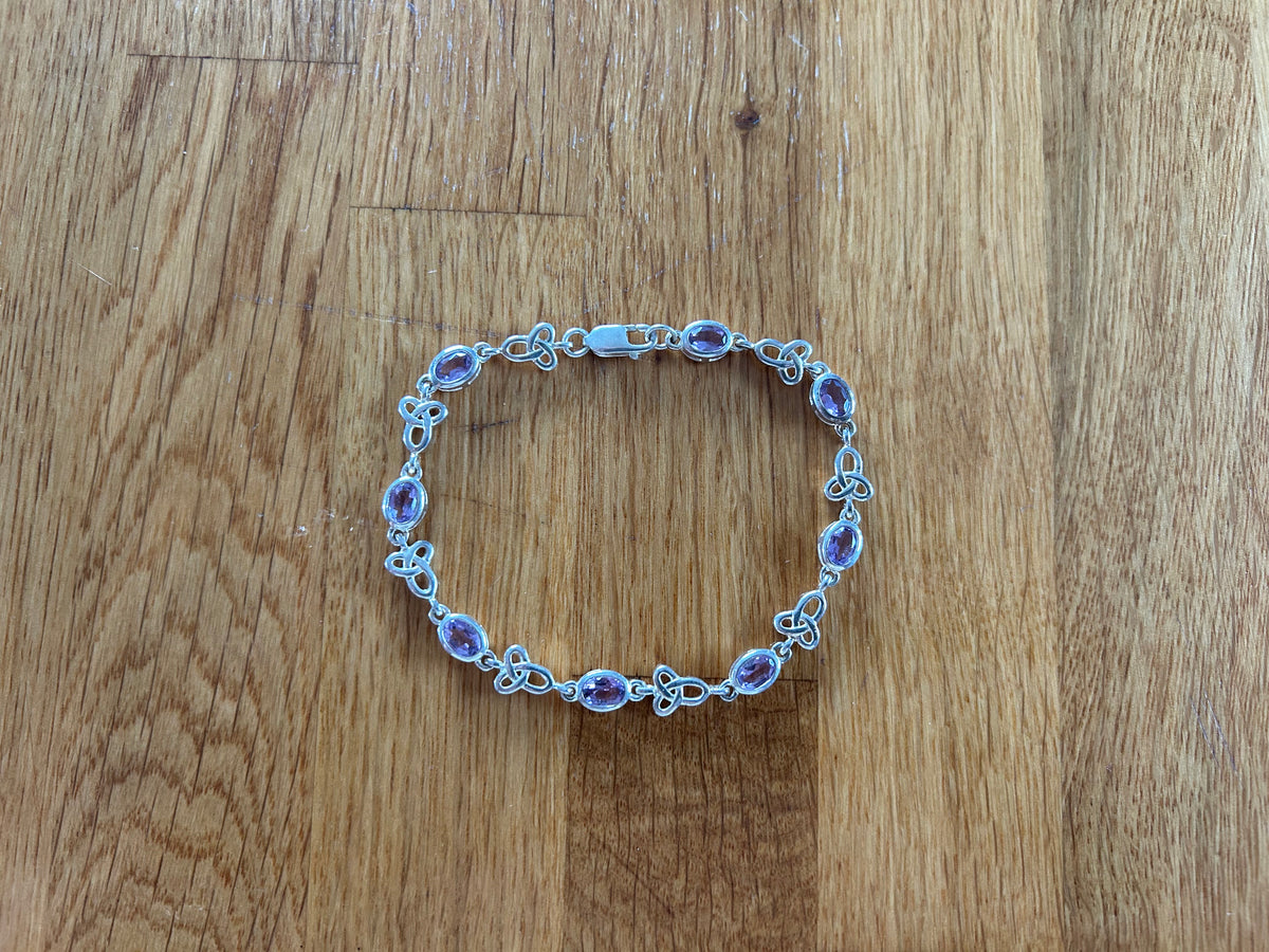 Amethyst&silver Celtic bracelet