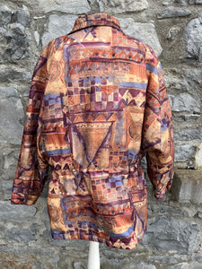 80s brown abstract jacket uk 16-20