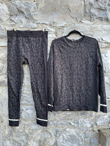 Leopard print sweatshirt&leggings uk 14-16