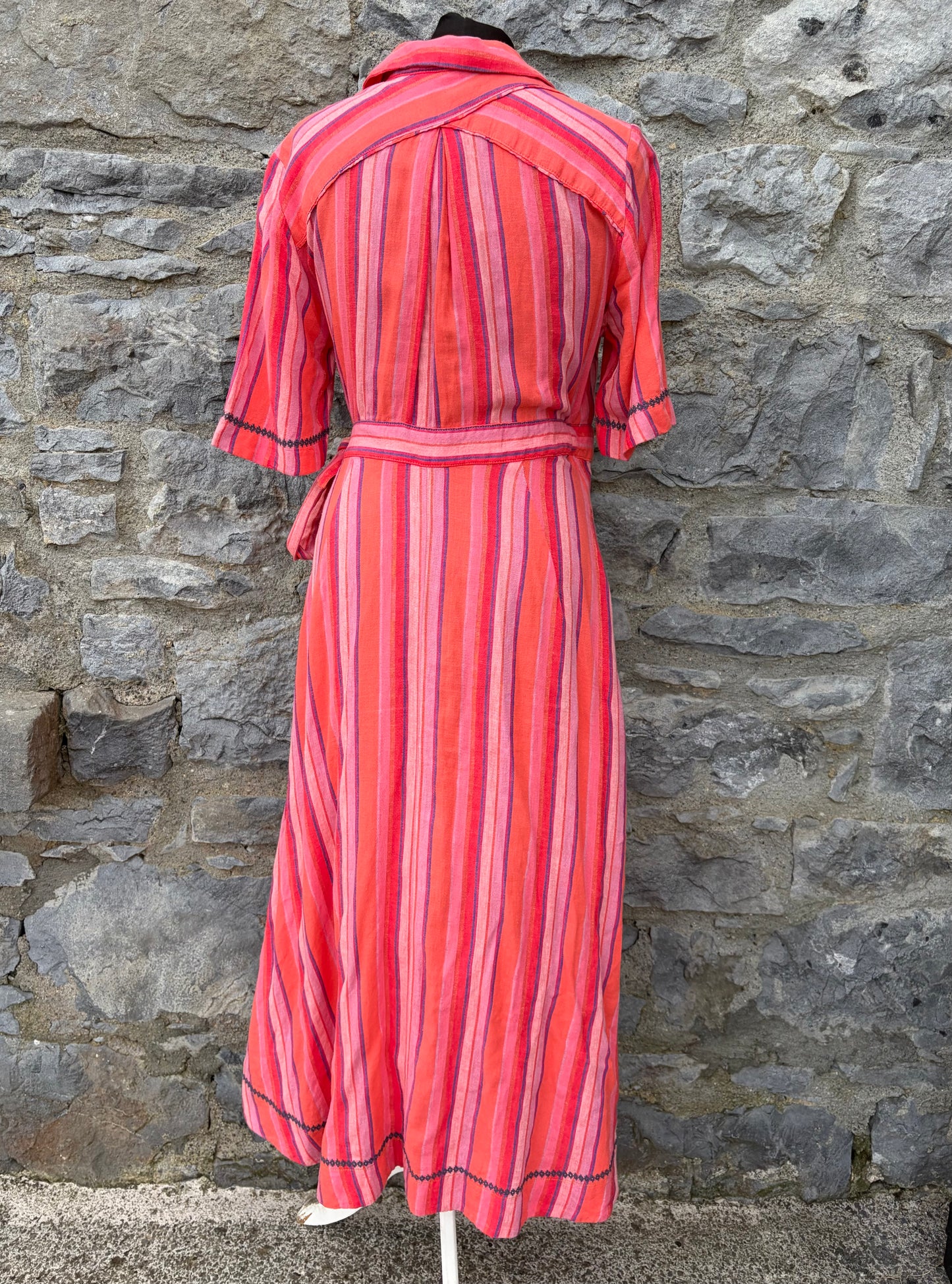 Felicity' striped pink wrap dress uk 12