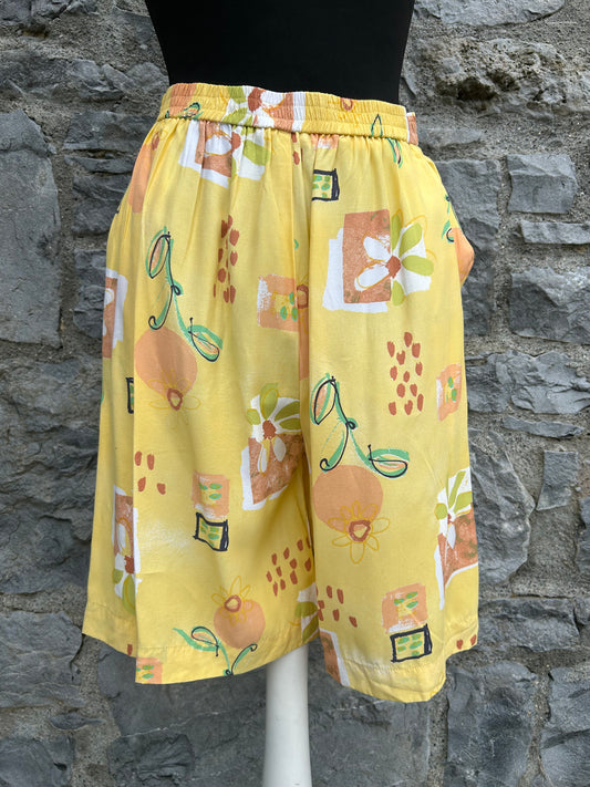 80s yellow abstract shorts uk 8-10