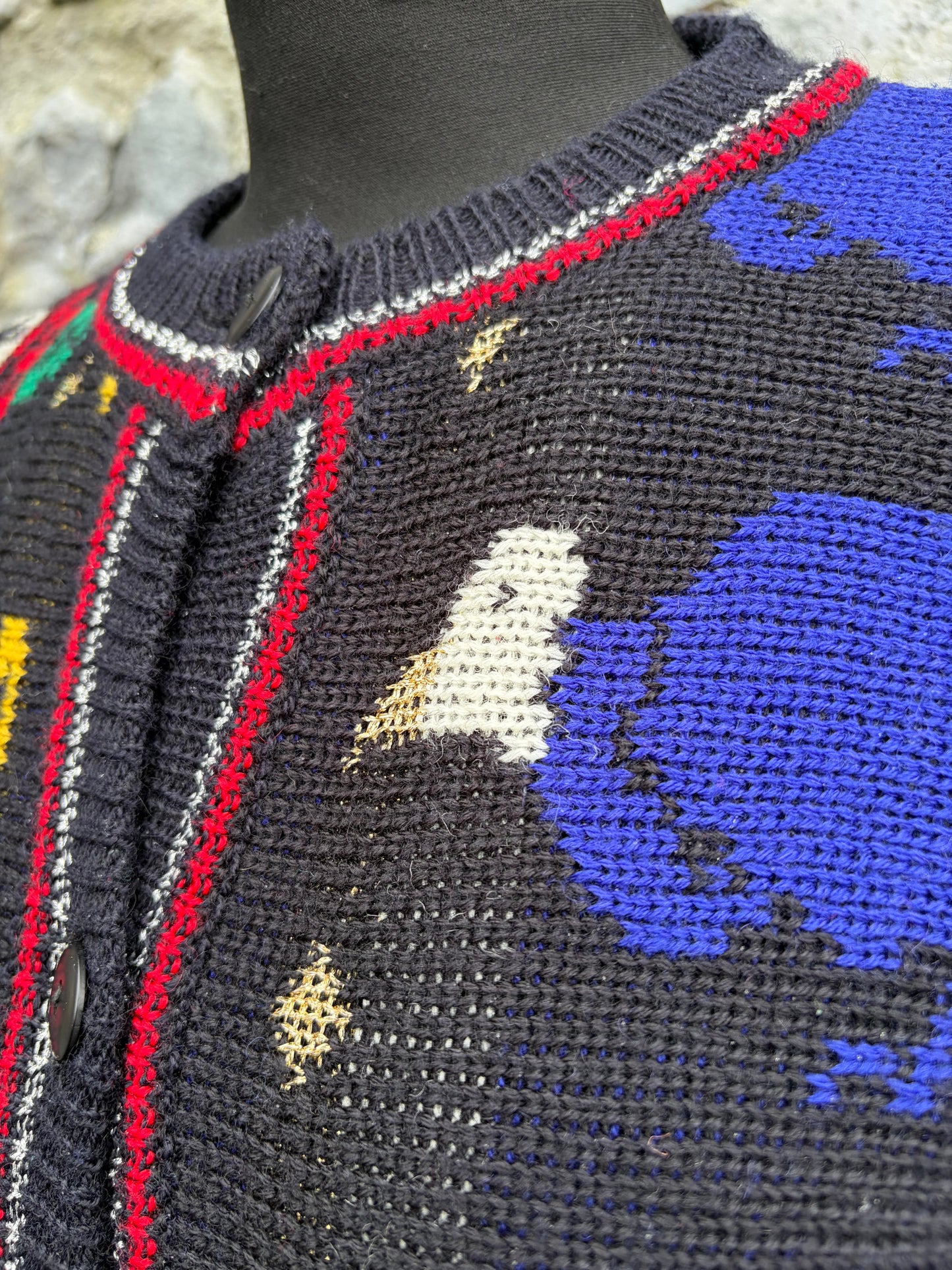 80s Paradise black cardigan uk 10-12