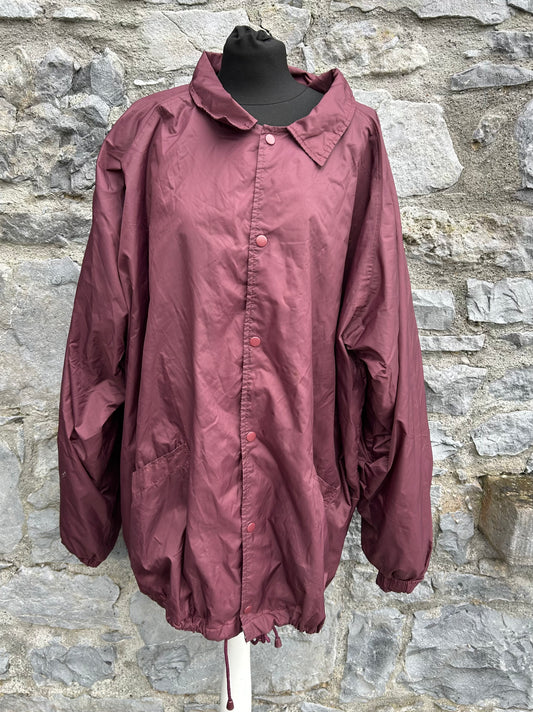 80s maroon waterproof jacket XL