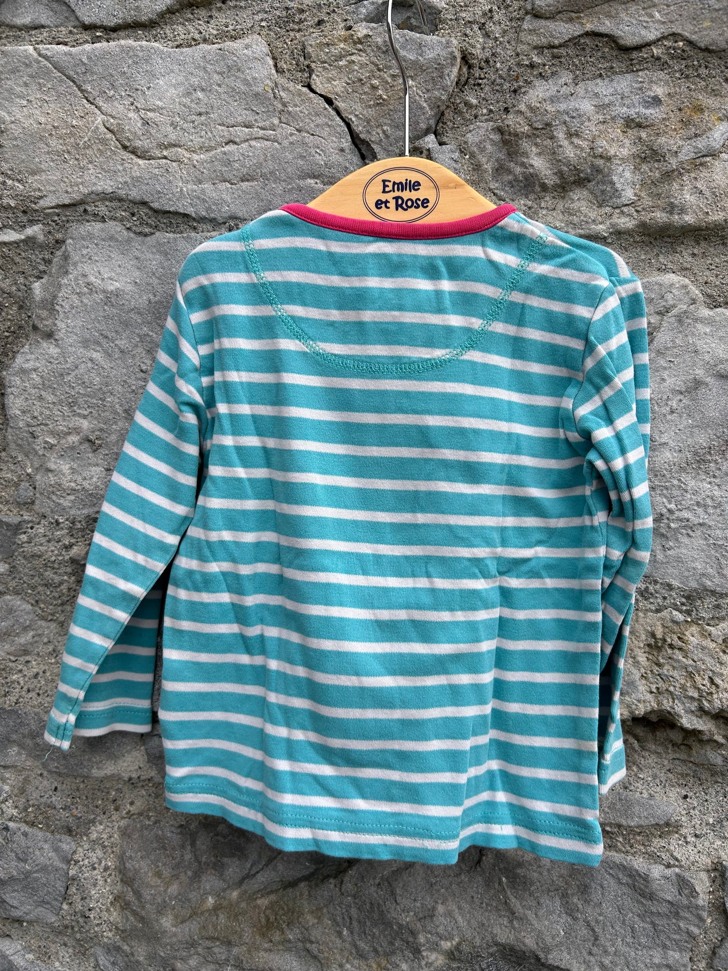 Cat blue stripy top  18-24m (86-92cm)