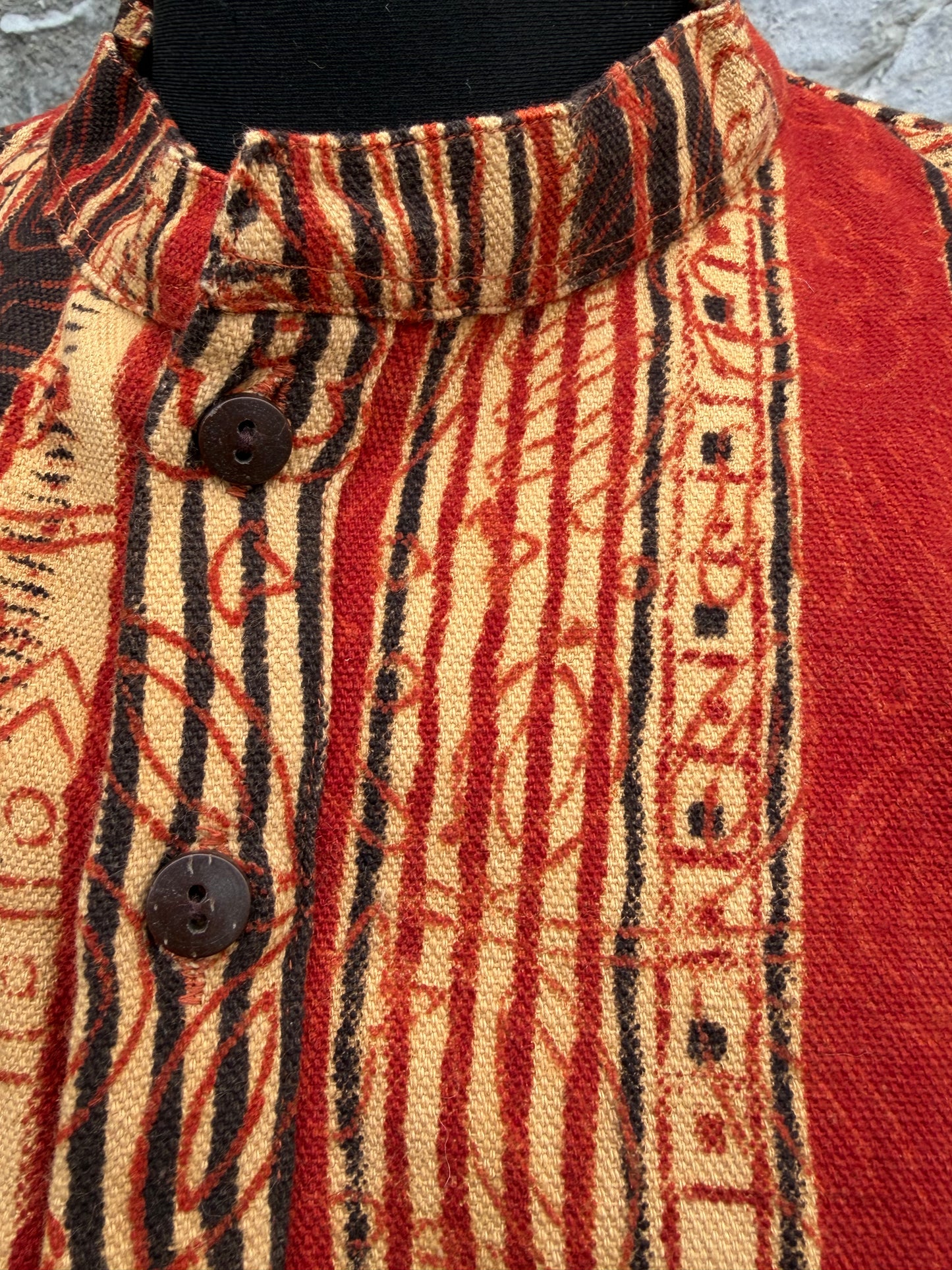 90s brown stripy shirt Medium