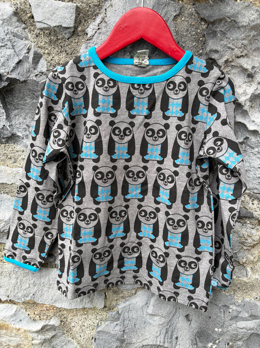 Pandas grey top  3-4y (98-104cm)