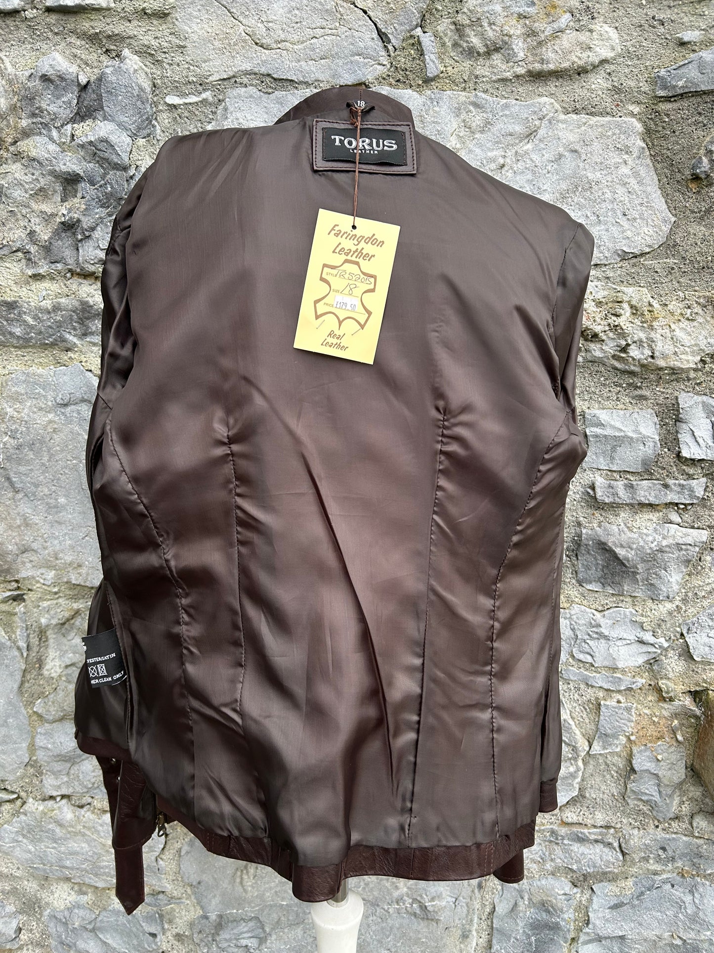 90s brown leather jacket uk 10