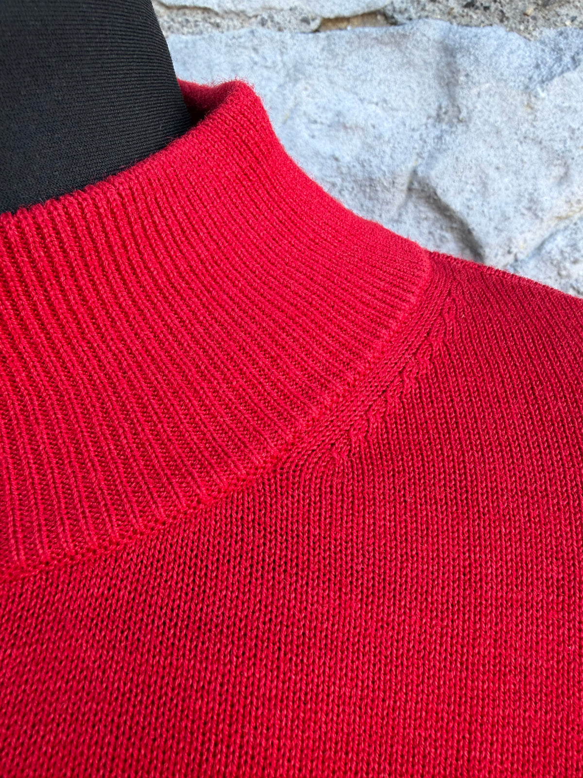 90s red high neck silk jumper uk 10