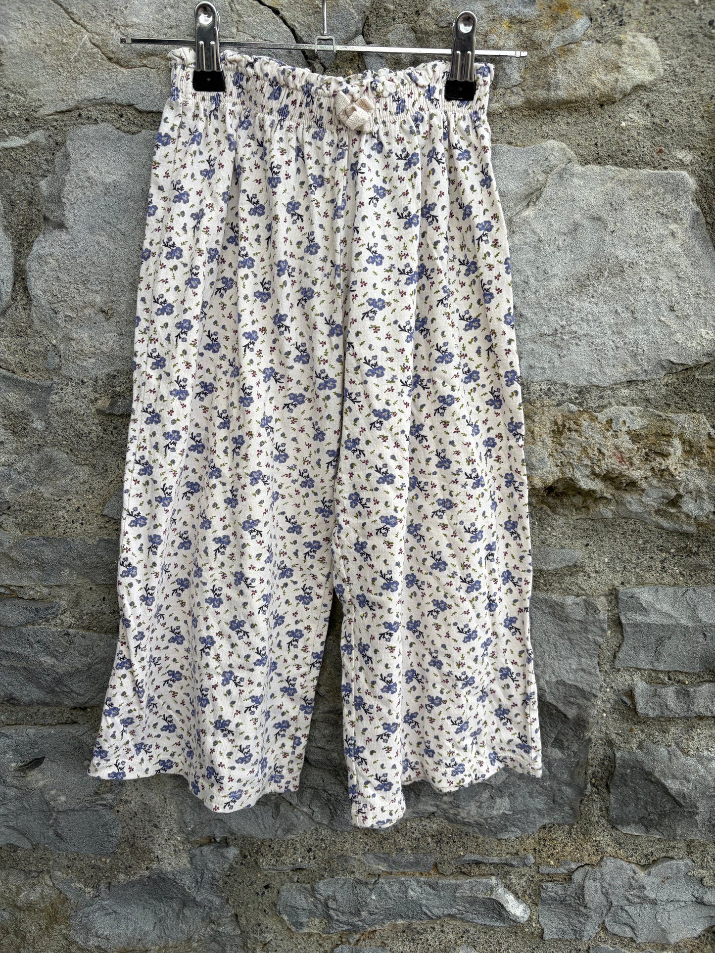 Blue flowers wide leg pants  4-5y (104-110cm)