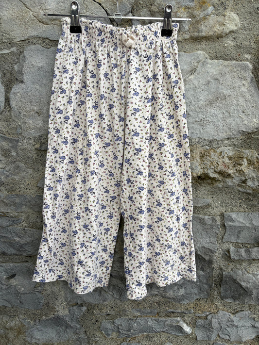 Blue flowers wide leg pants  4-5y (104-110cm)