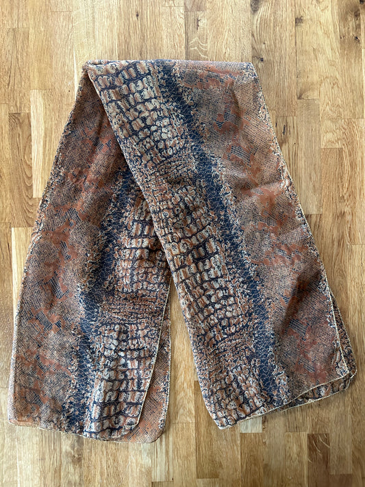 Sheer crocodile print scarf