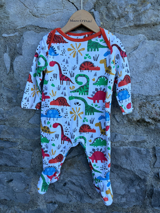 Colourful dinosaurs onesie  3-6m (62-68cm)