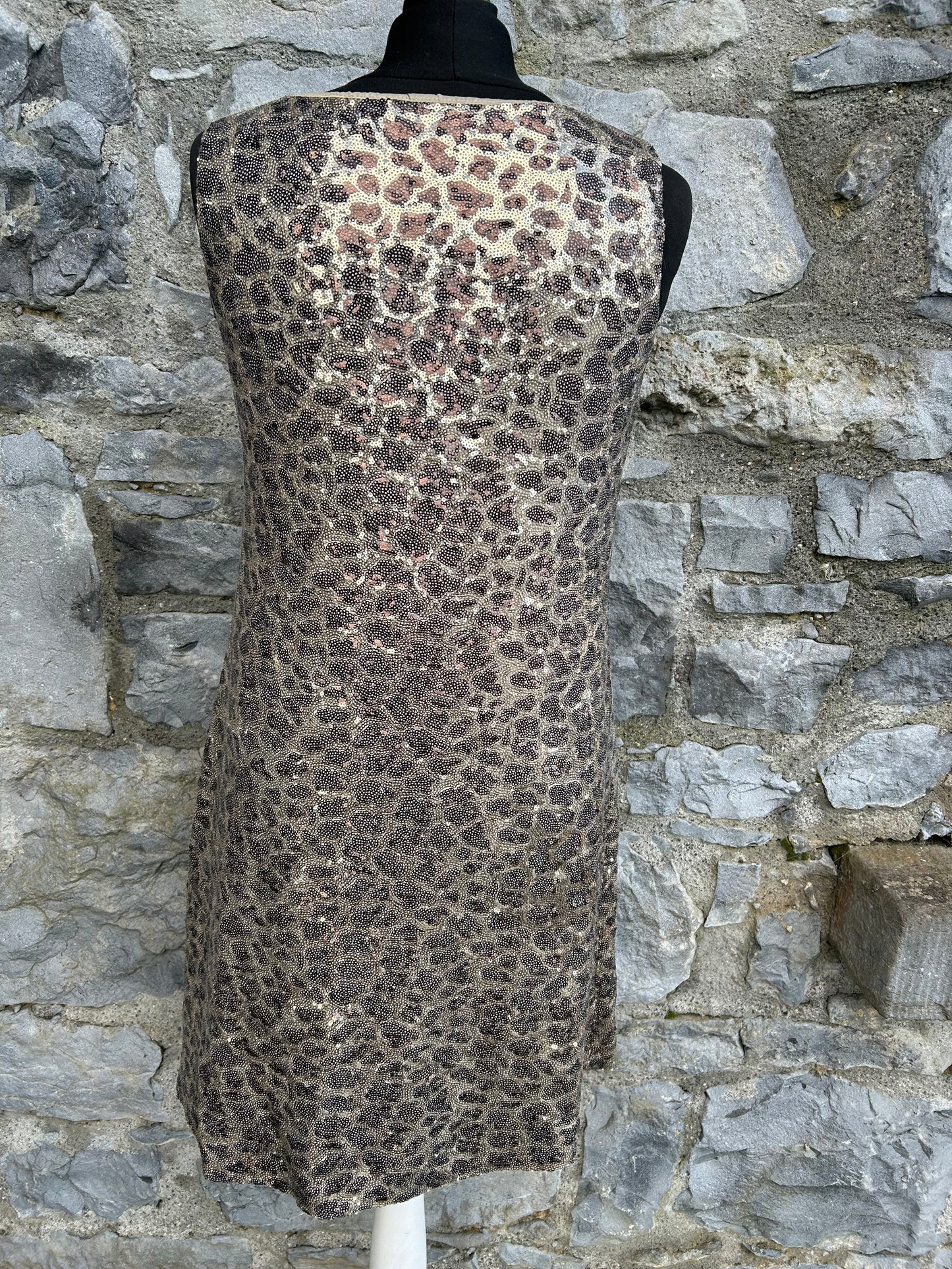 Sequin leopard print dress uk 8-10