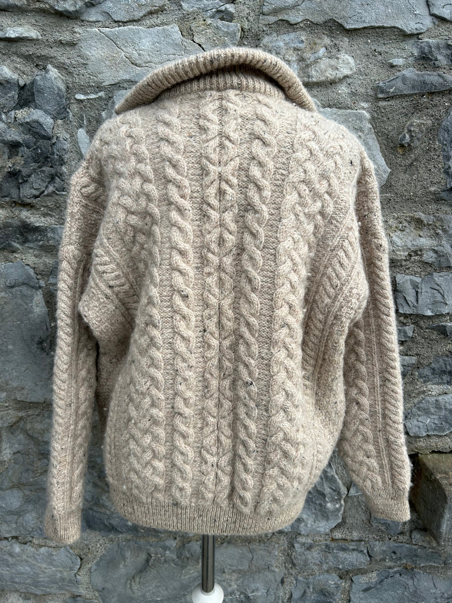 Beige Aran style jumper uk 14