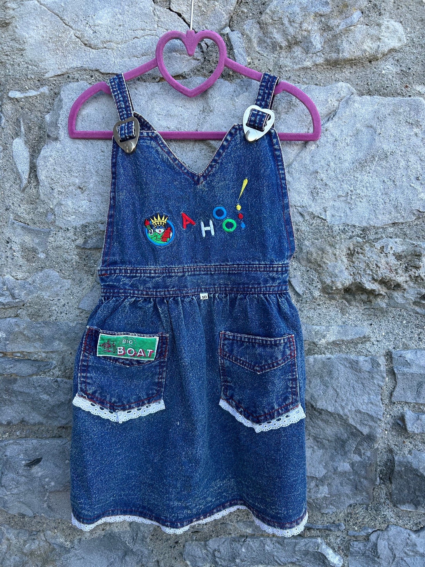 80s Ahooi denim pinafore  8y (128cm)