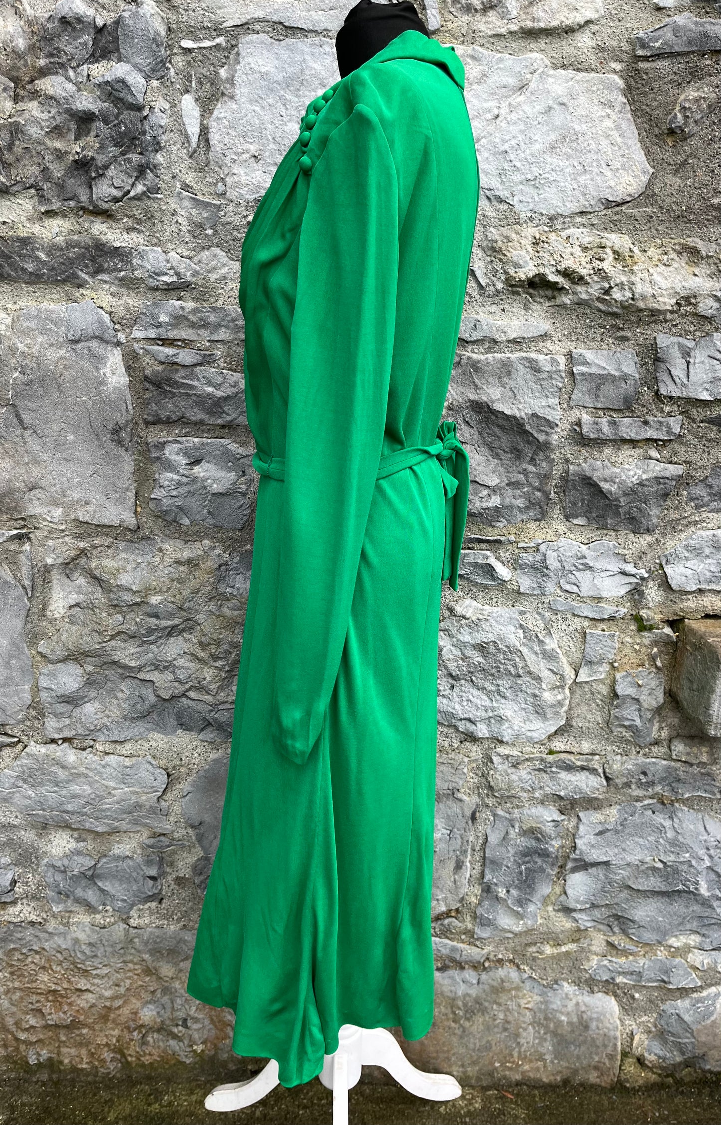 70s green maxi dress uk 10-12