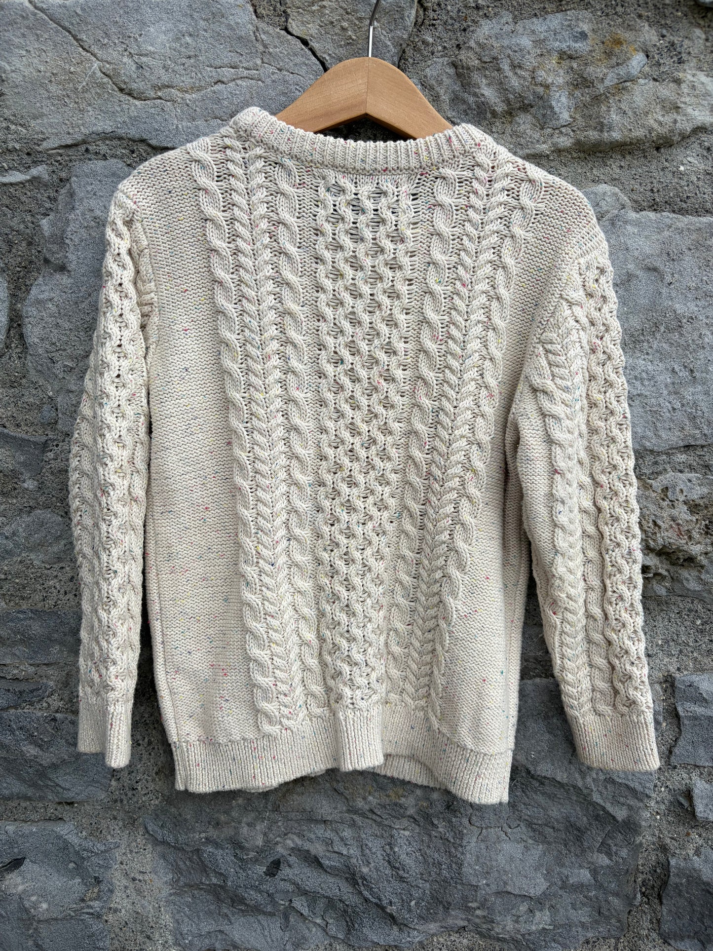 Cream melange cable knit jumper  4y (104cm)