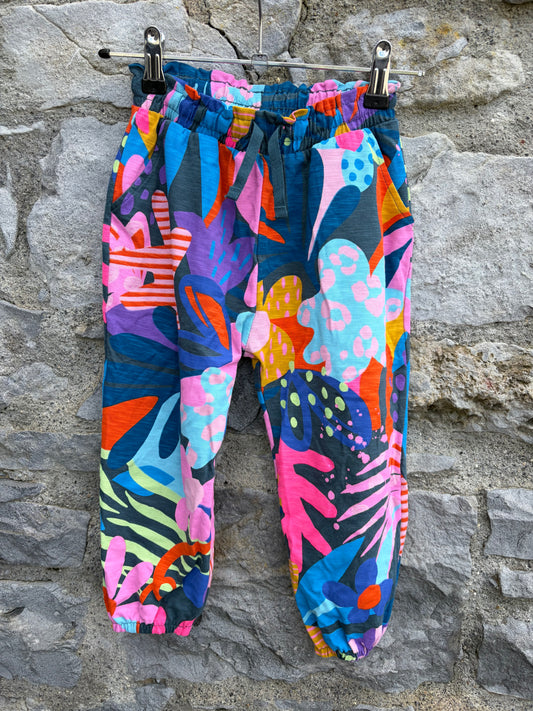 Colourful flowers sweat pants  3-4y (98-104cm)